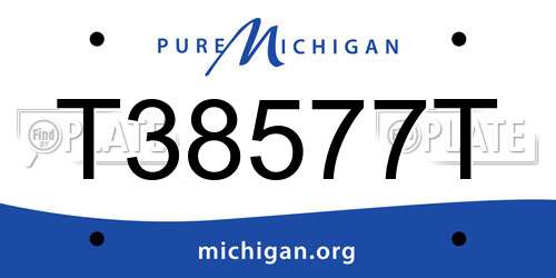 T38577T Michigan License Plate