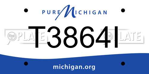 T3864I Michigan License Plate
