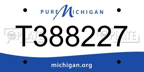 T388227 Michigan License Plate