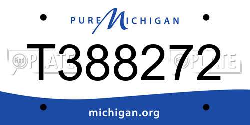 T388272 Michigan License Plate