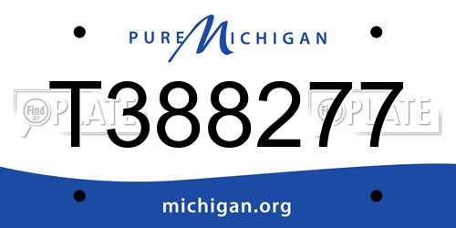 T388277 Michigan License Plate