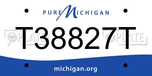 T38827T Michigan License Plate
