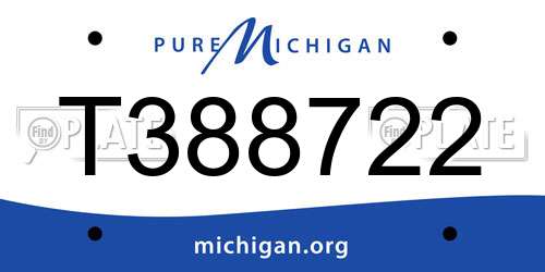 T388722 Michigan License Plate