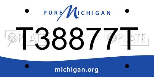 T38877T Michigan License Plate