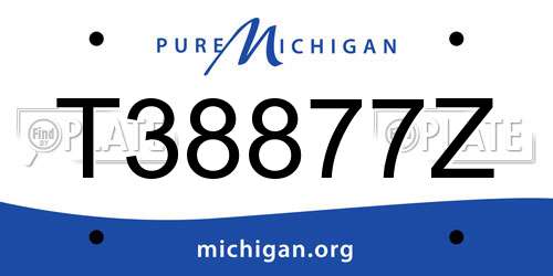 T38877Z Michigan License Plate