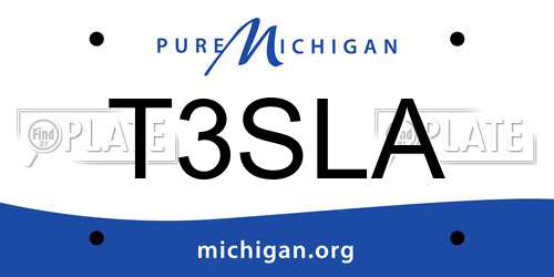 T3SLA Michigan License Plate