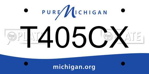 T405CX Michigan License Plate