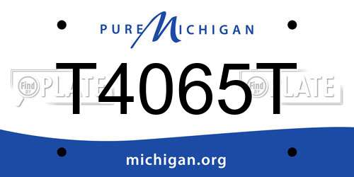 T4065T Michigan License Plate