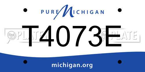 T4073E Michigan License Plate