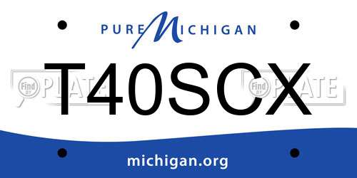 T40SCX Michigan License Plate