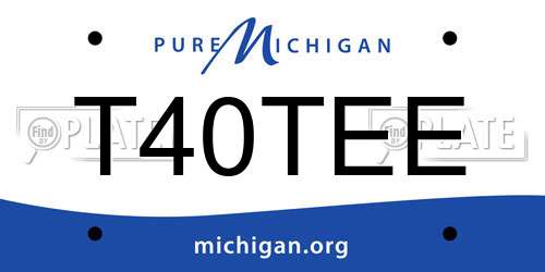 T40TEE Michigan License Plate