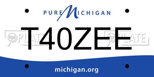 T40ZEE Michigan License Plate