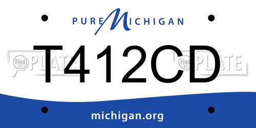 T412CD Michigan License Plate