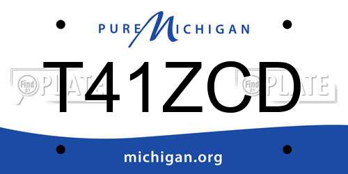 T41ZCD Michigan License Plate