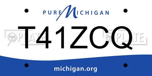 T41ZCQ Michigan License Plate