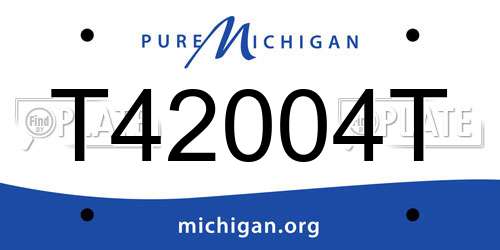 T42004T Michigan License Plate