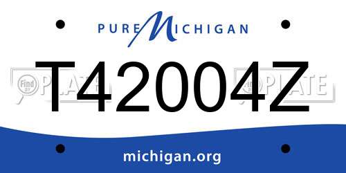 T42004Z Michigan License Plate