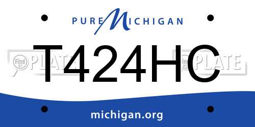 T424HC Michigan License Plate