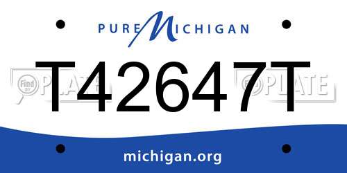 T42647T Michigan License Plate