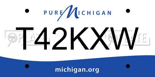 T42KXW Michigan License Plate