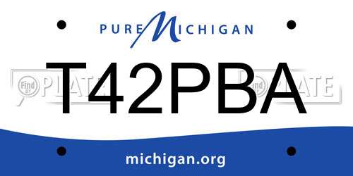 T42PBA Michigan License Plate