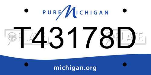 T43178D Michigan License Plate