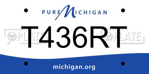 T436RT Michigan License Plate