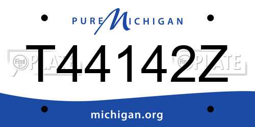 T44142Z Michigan License Plate