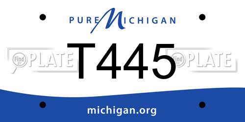 T445 Michigan License Plate