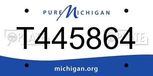 T445864 Michigan License Plate
