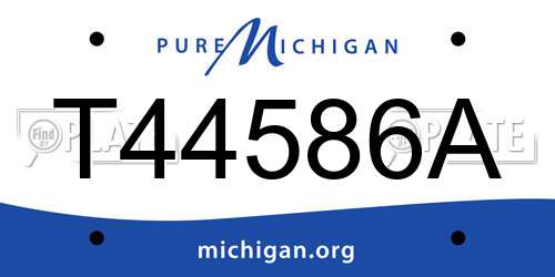 T44586A Michigan License Plate