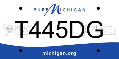 T445DG Michigan License Plate
