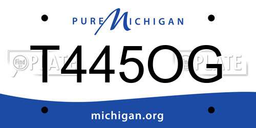 T445OG Michigan License Plate