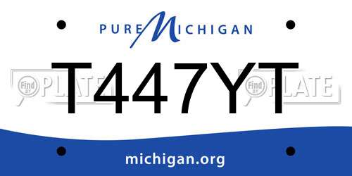 T447YT Michigan License Plate