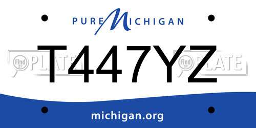 T447YZ Michigan License Plate