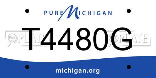 T4480G Michigan License Plate