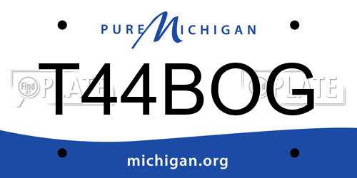 T44BOG Michigan License Plate