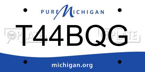 T44BQG Michigan License Plate