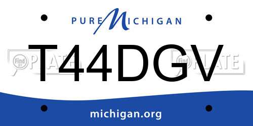 T44DGV Michigan License Plate
