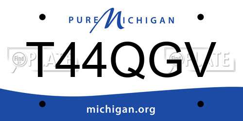 T44QGV Michigan License Plate
