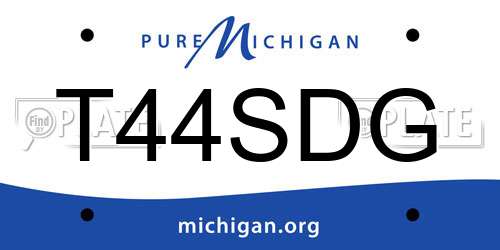 T44SDG Michigan License Plate