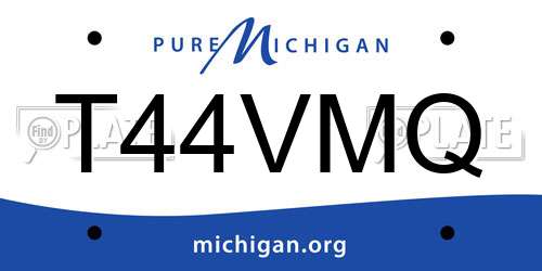 T44VMQ Michigan License Plate