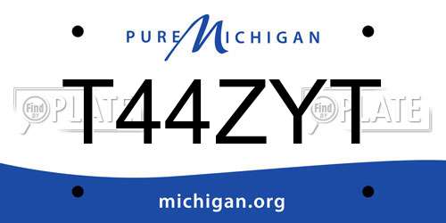 T44ZYT Michigan License Plate