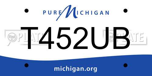 T452UB Michigan License Plate