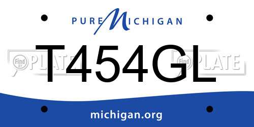 T454GL Michigan License Plate