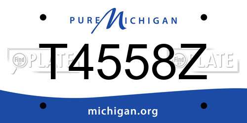 T4558Z Michigan License Plate