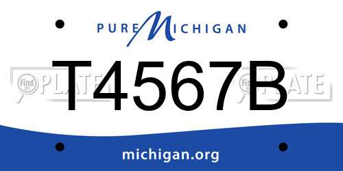 T4567B Michigan License Plate