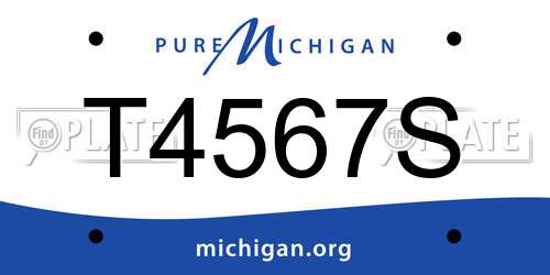 T4567S Michigan License Plate