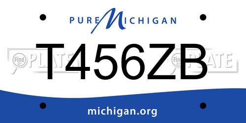 T456ZB Michigan License Plate