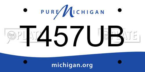 T457UB Michigan License Plate